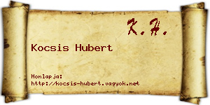 Kocsis Hubert névjegykártya